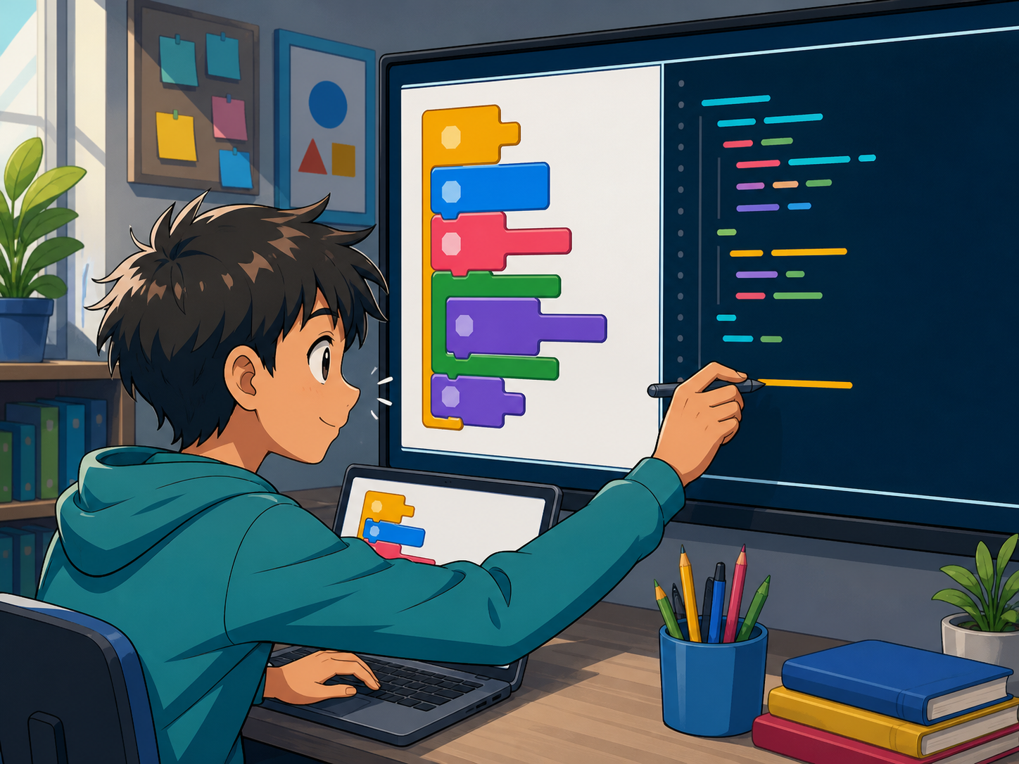 Переход от визуальных блоков Blockly к программированию на Python